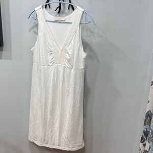 LOFT Ivory V-Neck Sleeveless Dress